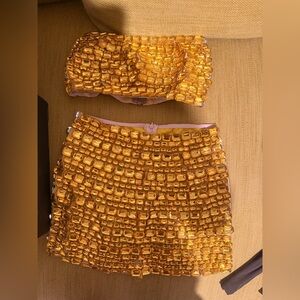 Gold Beaded Women's Skirt